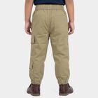 Boys' Olive Green Regular Fit Cargo Trousers, ओलिव, small