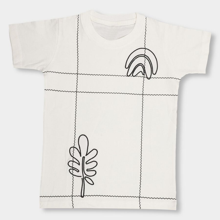 Boys' Half Sleeves T-Shirt, सफ़ेद, large image number null