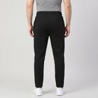 Men's Black Slim Fit Drawstring Waist Track Pants, काला, small