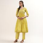 Women's Mint Mandarin Collar Printed Kurta, हल्का हरा, small