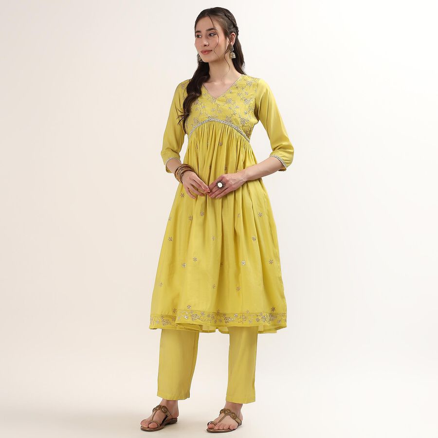 Women's Mint Mandarin Collar Printed Kurta, हल्का हरा, large