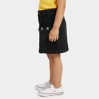 Girls Black Regular Fit Solid Skirt, काला, small
