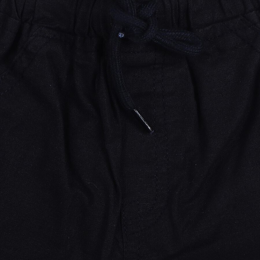 Infants' Navy Blue Regular Fit Drawstring Half Pant, Navy Blue, large