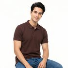Men's Maroon Polo Neck Polo T-Shirt, मरून, small