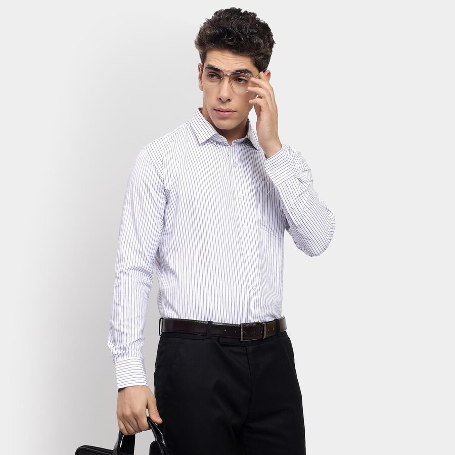 Men's Formal Shirt , Navy Blue, large