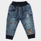 Infants' Light Blue Jogger Fit Animal Patch Jeans, Light Blue, small