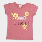 Girls' 100% Cotton T-Shirt , Pink, small image number null