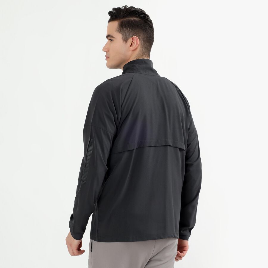 Men's Dark Graphite High Neck Athleisure Jacket, गहरा ग्रे, large image number null