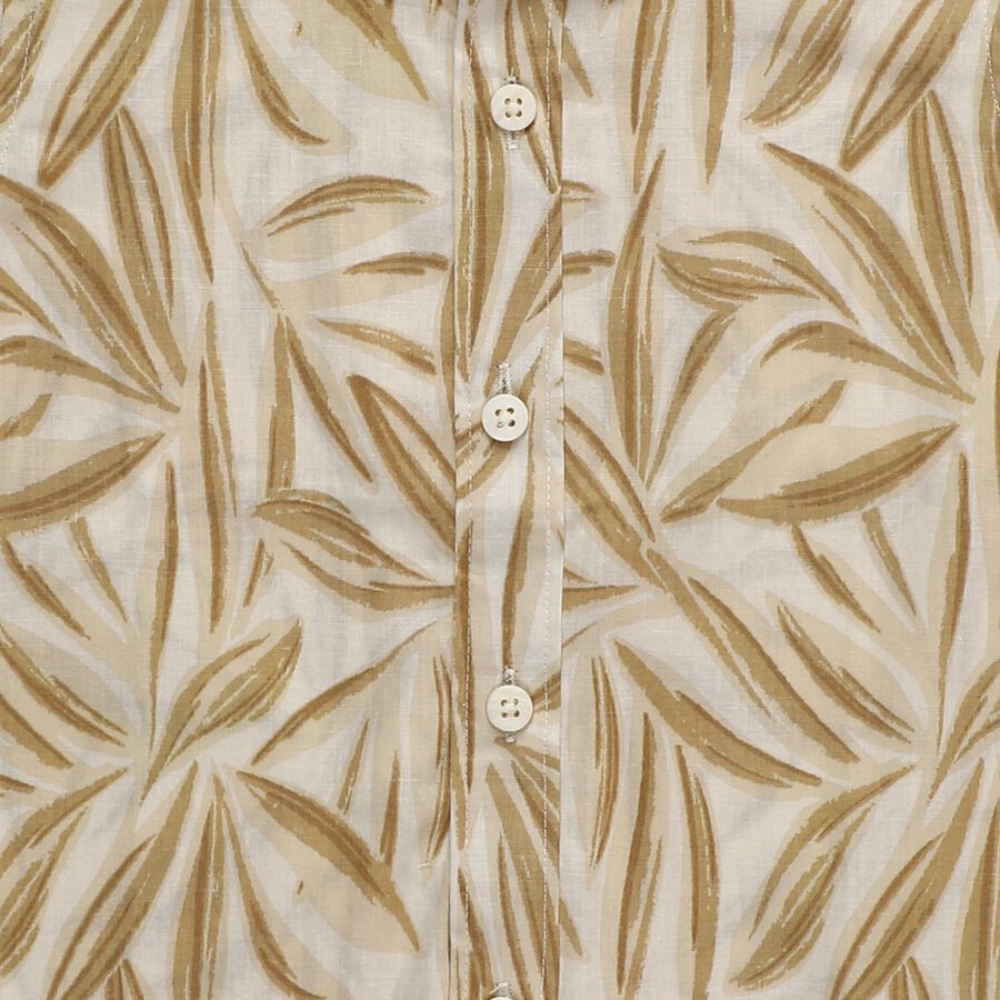 Boys Off-White Cotton Half Sleeve Classic Collar Casual Shirt, Off White, large