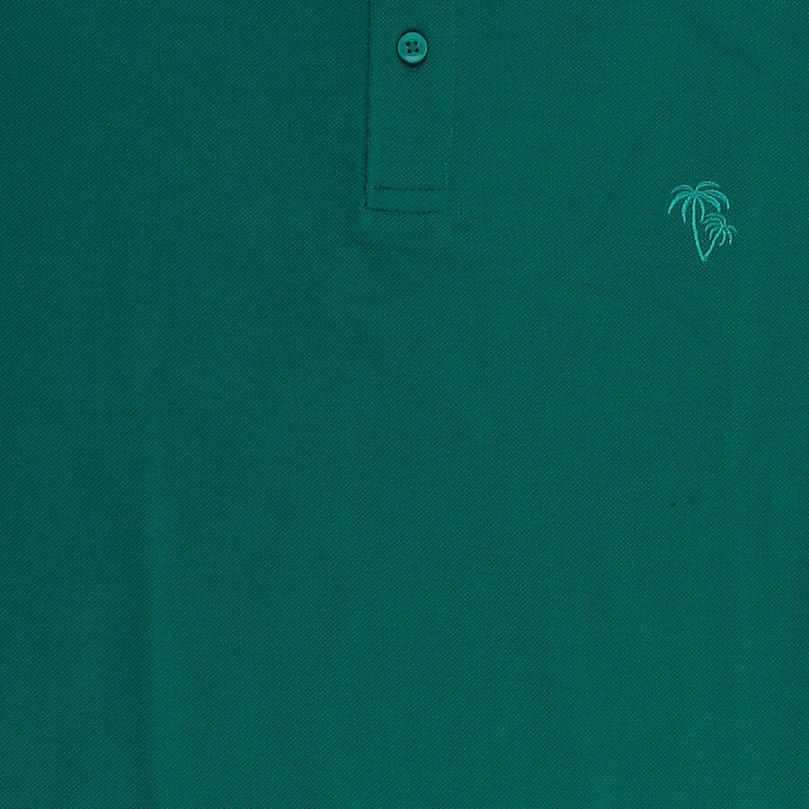 Boys' Dark Green Round Neck Casual Half Sleeves T-Shirt, Dark Green, large