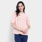 All Over Print Elbow Sleeve Top, Peach, small image number null