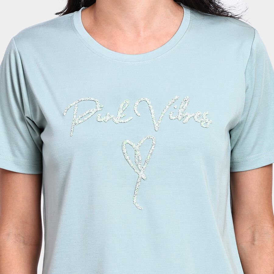 Ladies' Round Neck T-Shirt , हल्का हरा, large image number null