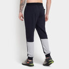 Cut & Sew Slim Fit Jogger Track Pants, Navy Blue, small image number null