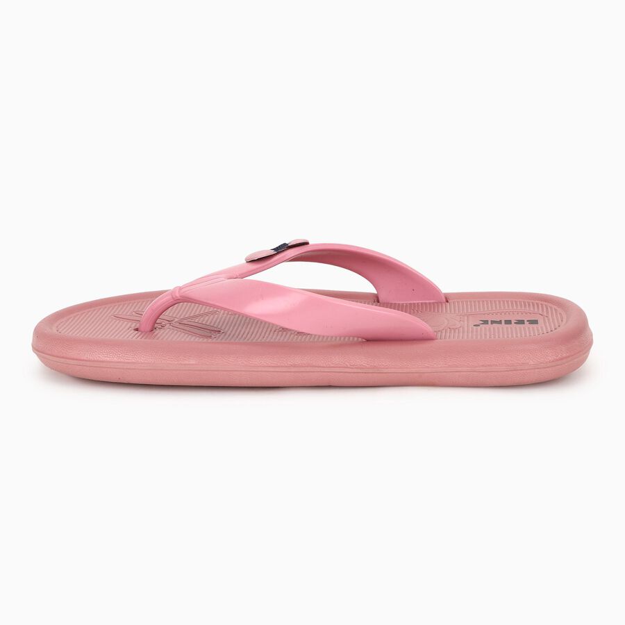 Women's Soft Pink Rubber Butterfly Flip-Flops, गुलाबी, large