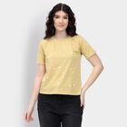 Ladies' Round Neck T-Shirt , खाकी, small