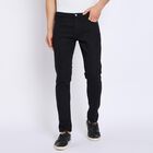Men's Slim Fit Casual Trousers , काला, small image number null