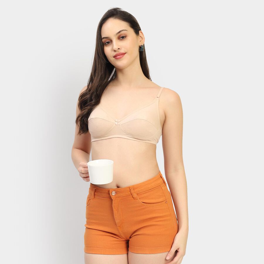 Ladies' 100% Cotton Bra , गहरा पीला, large image number null