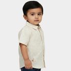 Infants Yellow Cotton Half Sleeve Classic Collar Casual Shirt, Yellow, small