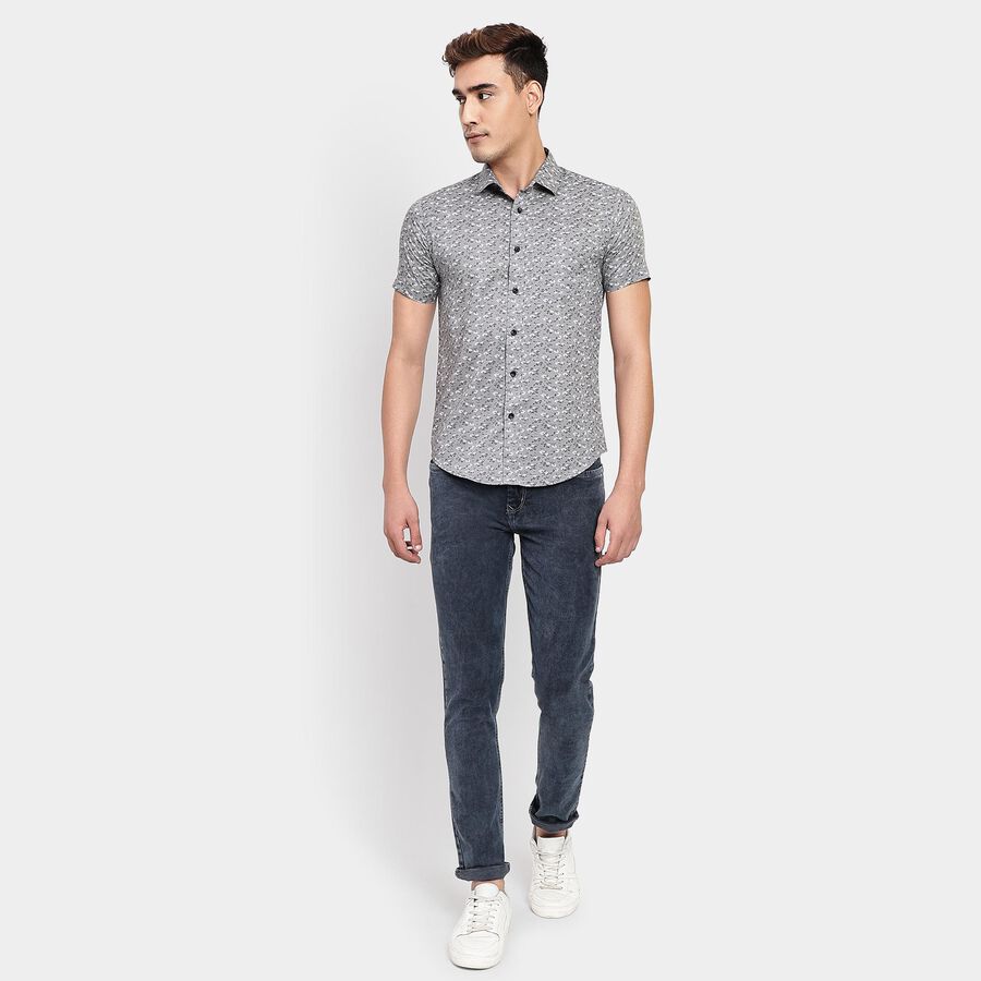 Men's 100% Cotton Casual Shirt, गहरा ग्रे, large image number null