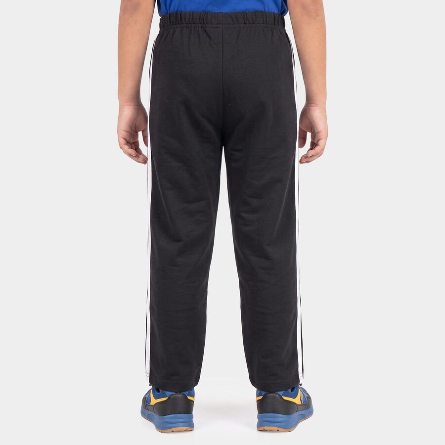 Boys' Dark Grey Straight Fit Side Stripe Printed Pyjama, गहरा ग्रे, large