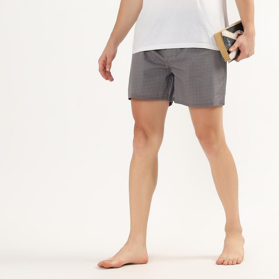 Men's Grey Cotton Printed Boxer, Dark Grey, large image number null