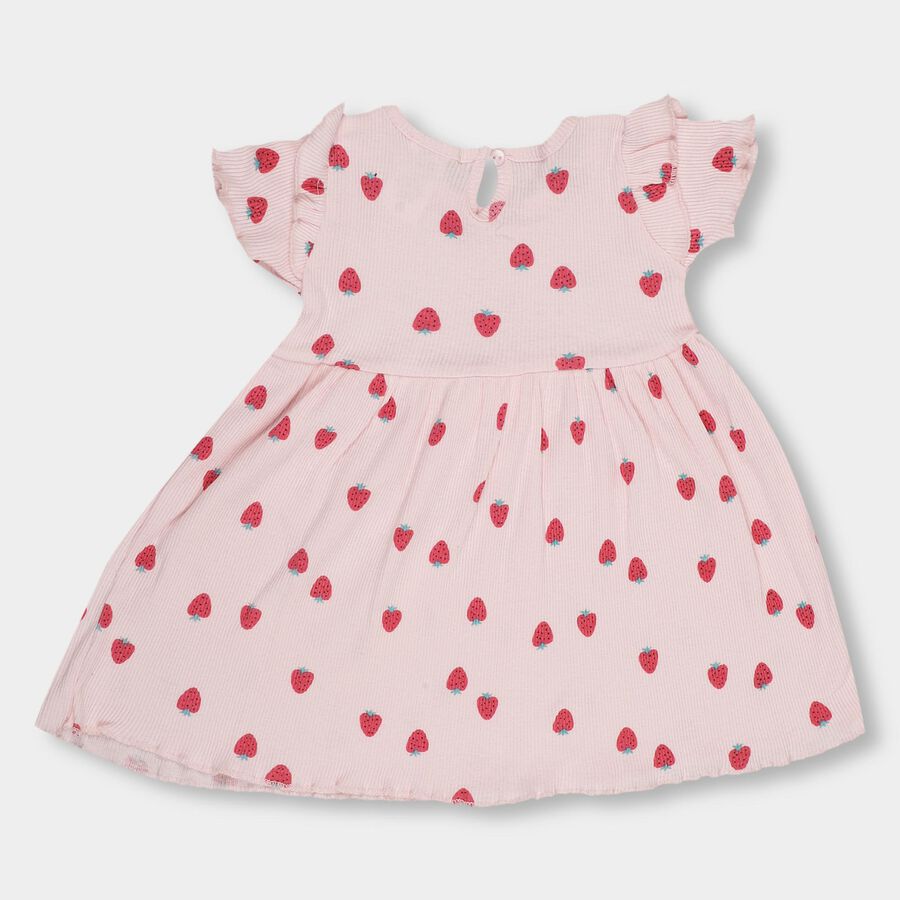 Infant Girls' 100% Cotton Frock , हल्का गुलाबी, large image number null