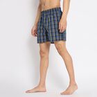 Men's 100% Cotton Boxers, Navy Blue, small