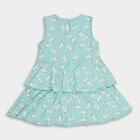 Infant Girls' 100% Cotton Frock , हल्का हरा, small image number null