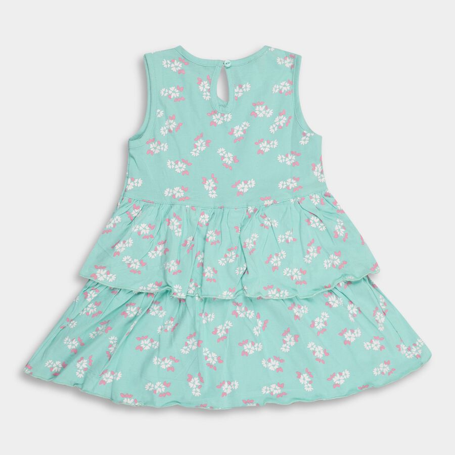 Infant Girls' 100% Cotton Frock , हल्का हरा, large image number null