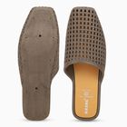 Women's Taupe Woven Slip-On Mules, Brown, small