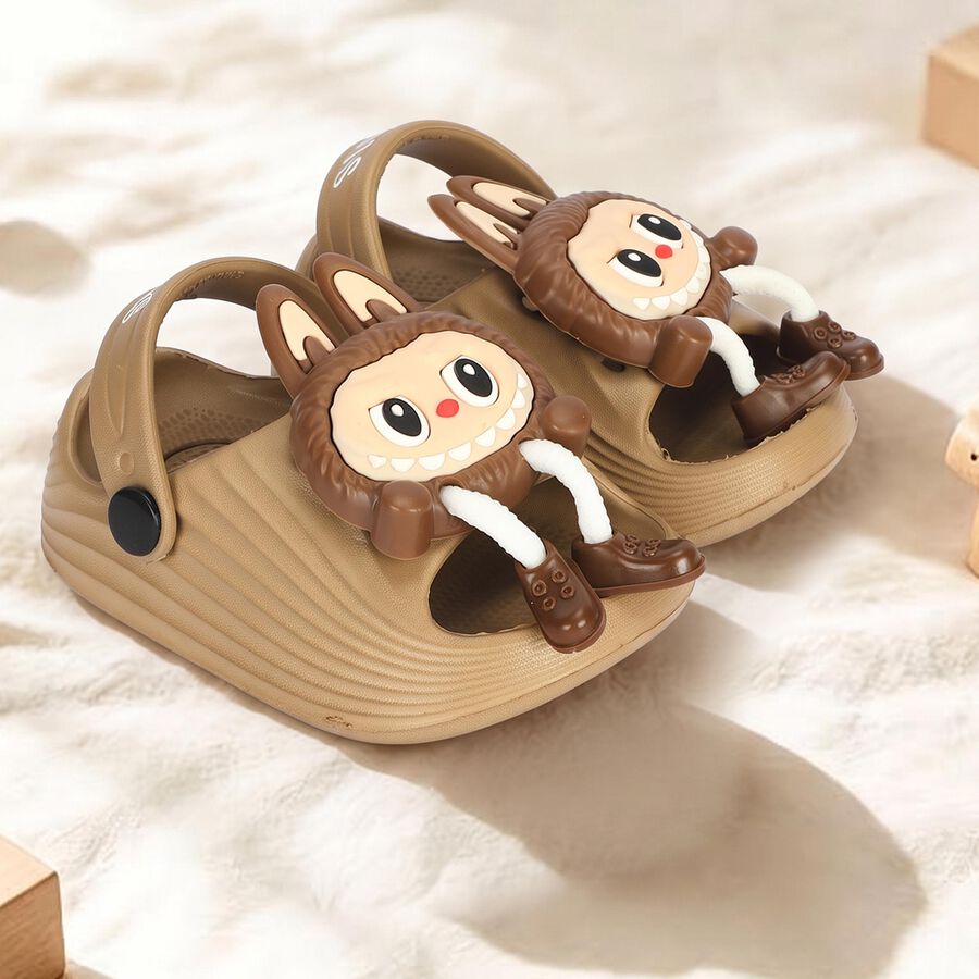 Boys' Beige Slip-On Back Strap Sandals, Beige, large