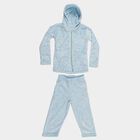 Girls Baby Blue Hooded Star Print Hipster Set, हल्का नीला, small image number null