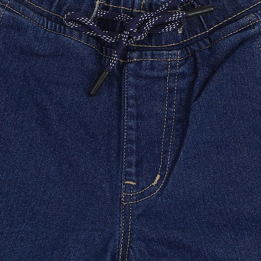 Boys' Light Blue Slim Fit Washed Jeans, मध्यम नीला, large