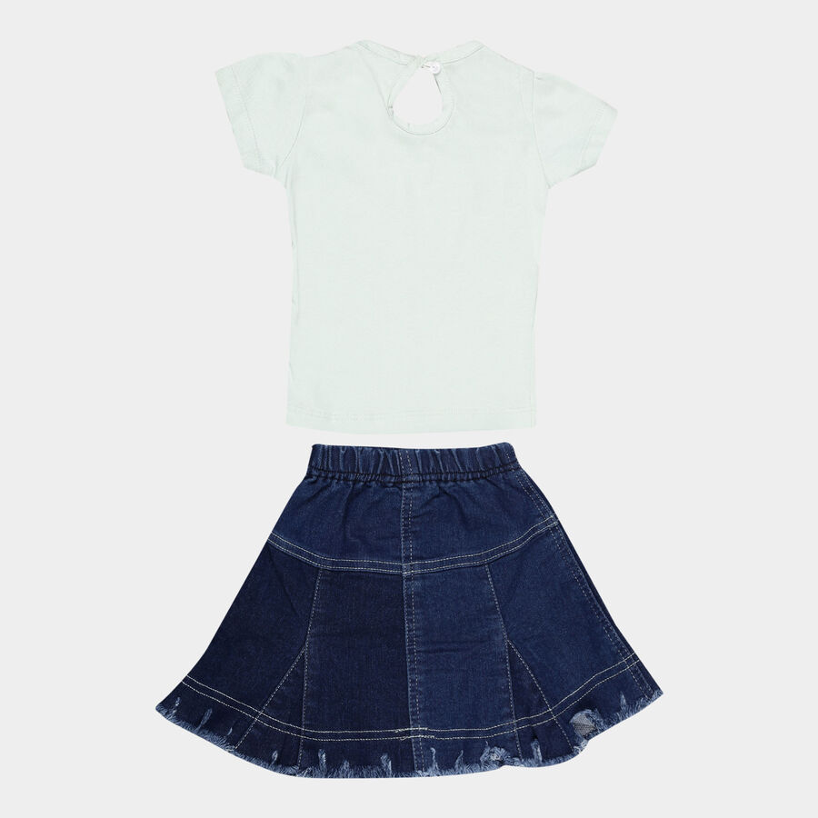 Infants Solid Skirt Top Set, Light Green, large image number null