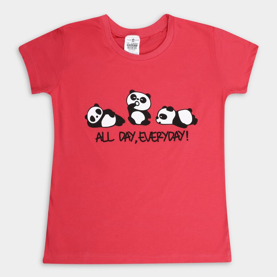Girls' T-Shirt, मूँगा (कोरल), large image number null