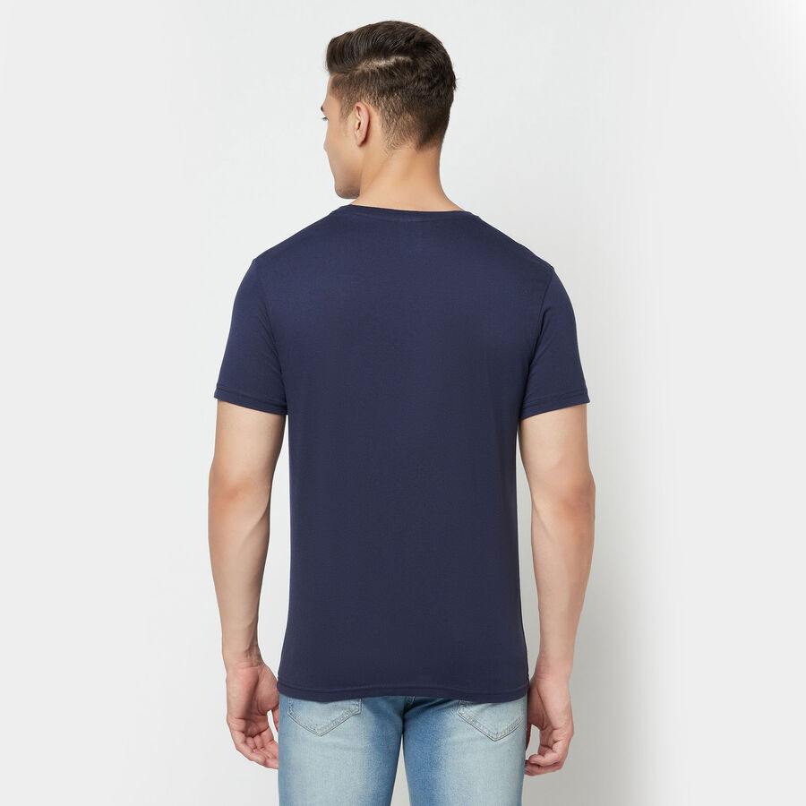 Round Neck T-Shirt, Navy Blue, large image number null