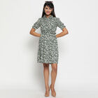 All Over Print Knee Length Dress, Dark Green, small image number null
