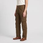 Women's Olive Green Straight Fit Cargo Trousers, Olive, small
