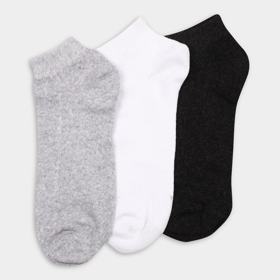 Men's Socks (Pack of 3), मिश्रित हल्का ग्रे, large
