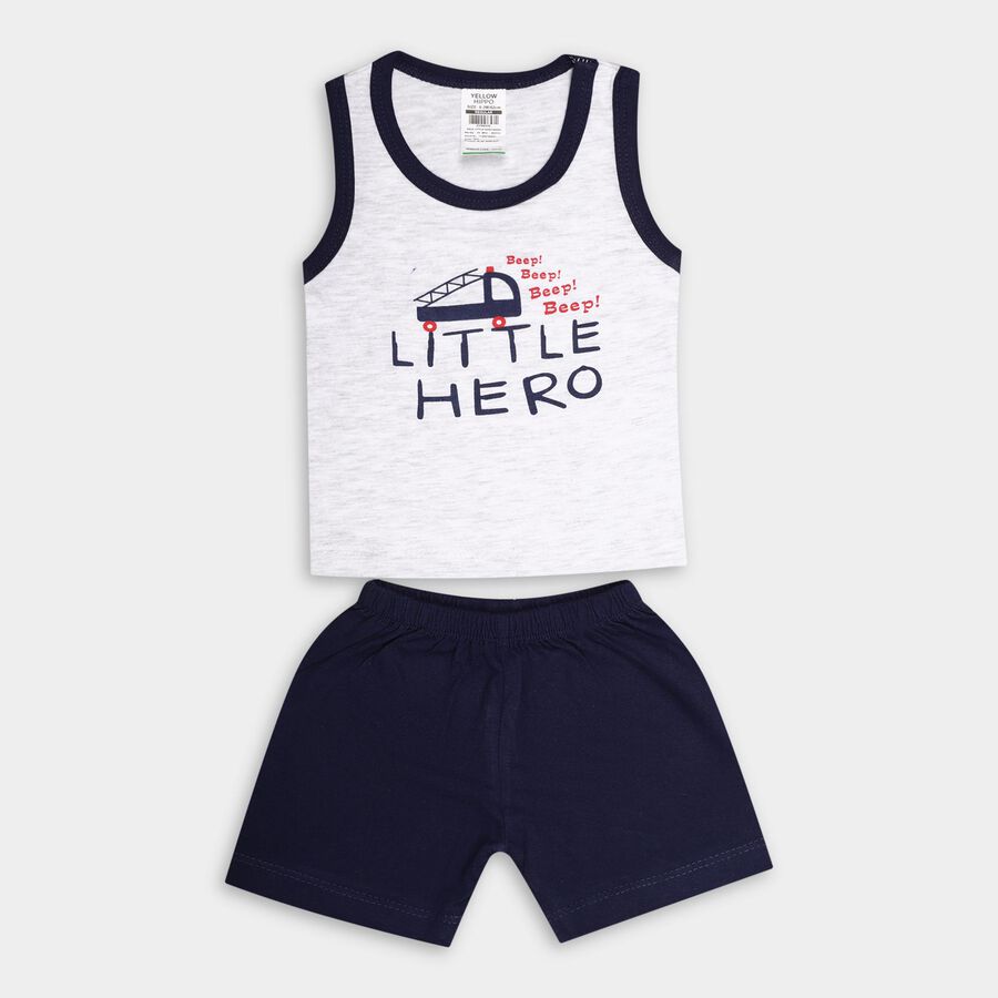 Infants' 100% Cotton Baba Suit, Navy Blue, large image number null
