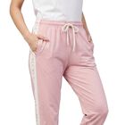 Women's Lilac Straight Fit Side-Tape Track Pants, Lilac, small