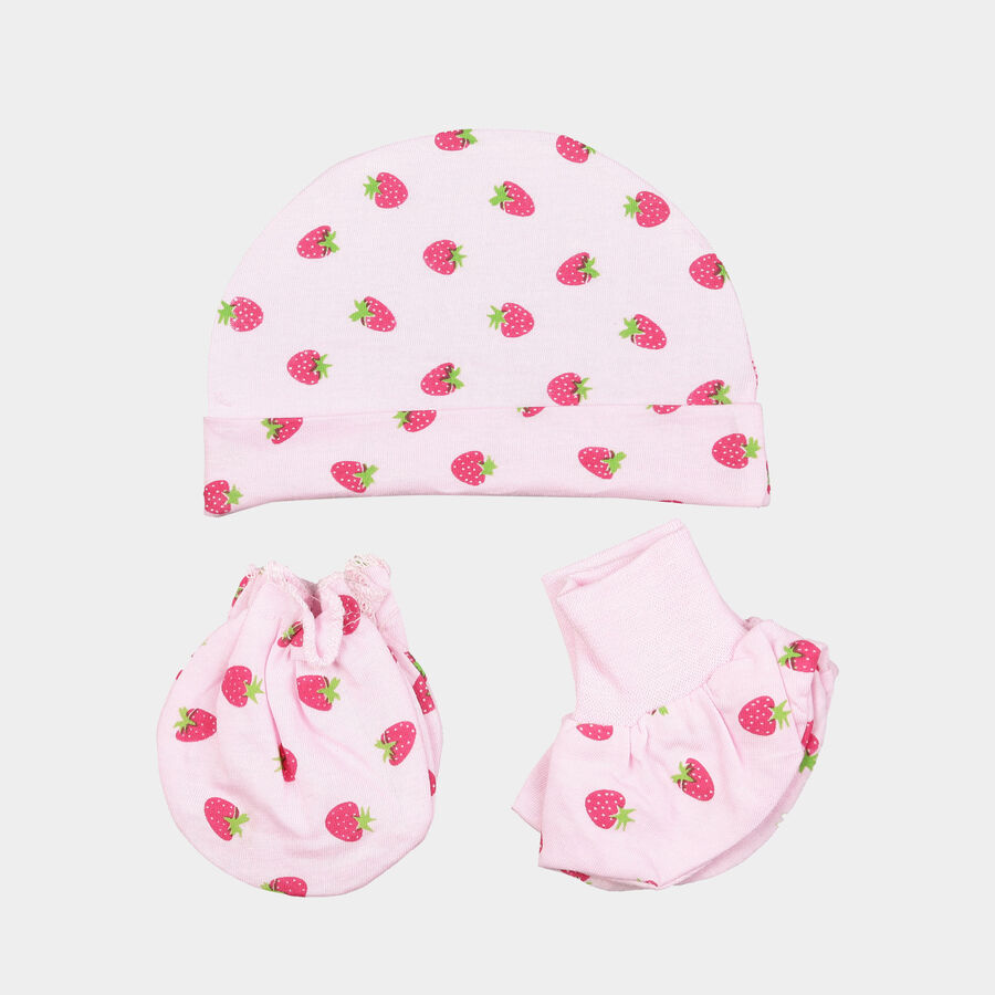 Infants Cotton Printed Baby Gift Set, Pink, large image number null