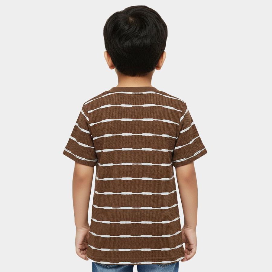 Boys' Half Sleeves T-Shirt, Brown, large