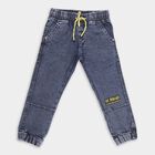 Boys' Stonewashed Blue Relaxed Fit Jogger Jeans, Dark Blue, small image number null