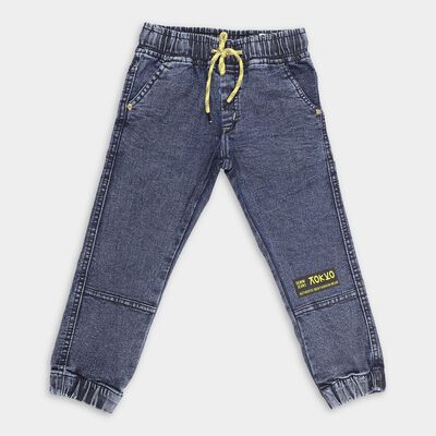 Boys' Stonewashed Blue Relaxed Fit Jogger Jeans