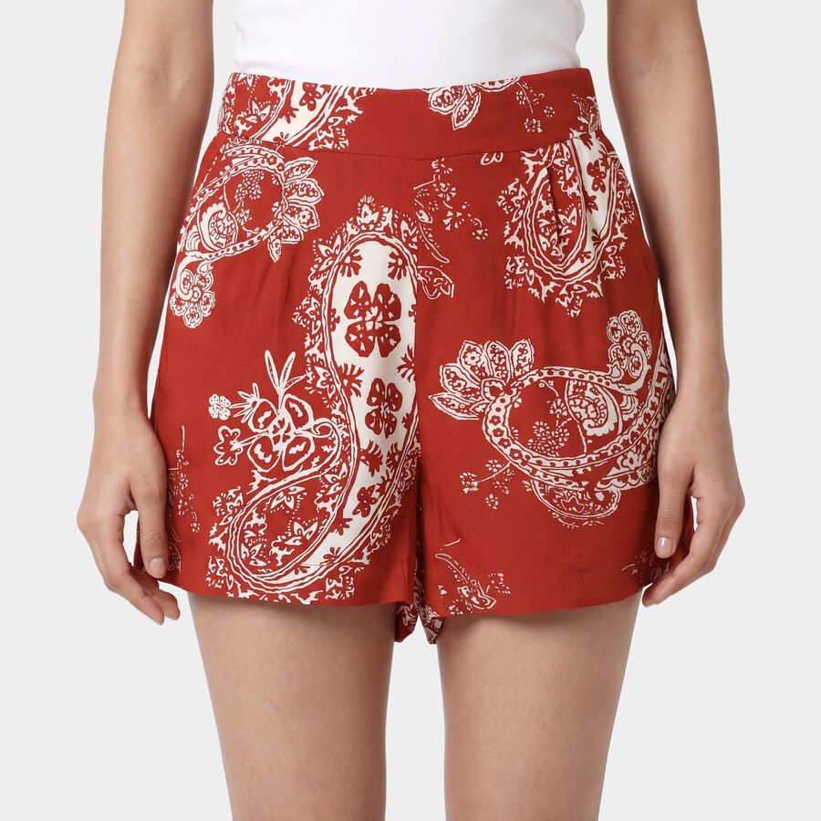 Women's Rust Regular Fit Casual Shorts, रस्ट, large