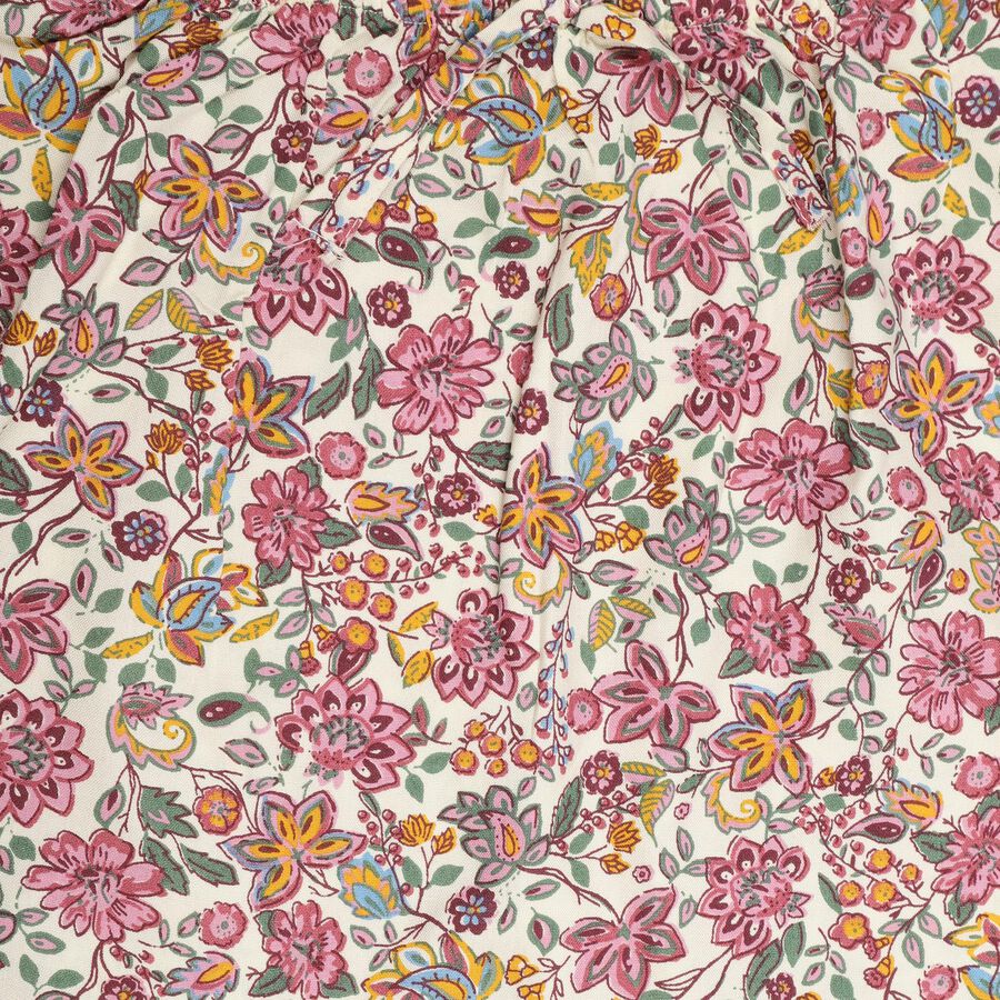 Girls' Multicolored Floral Printed A-Line Skirt, हल्का गुलाबी, large image number null