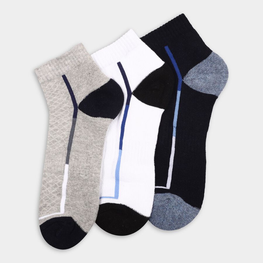 Men's Socks (Pack of 3), White, large