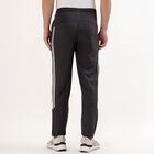 Men's Dark Graphite Grey Slim Fit Side-Striped Track Pants, Dark Grey, small