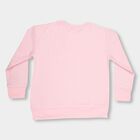 Girls Light Pink Crew Neck Printed Sweatshirt, हल्का गुलाबी, small image number null
